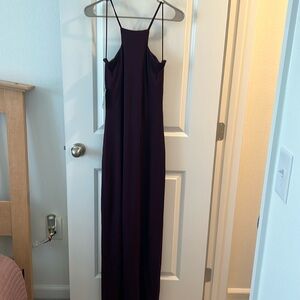 Burgundy maxi jersey body hugging Express dress